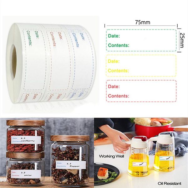 

storage bottles & jars 150pcs/roll kitchen sticker refrigerator er date content label wholesale
