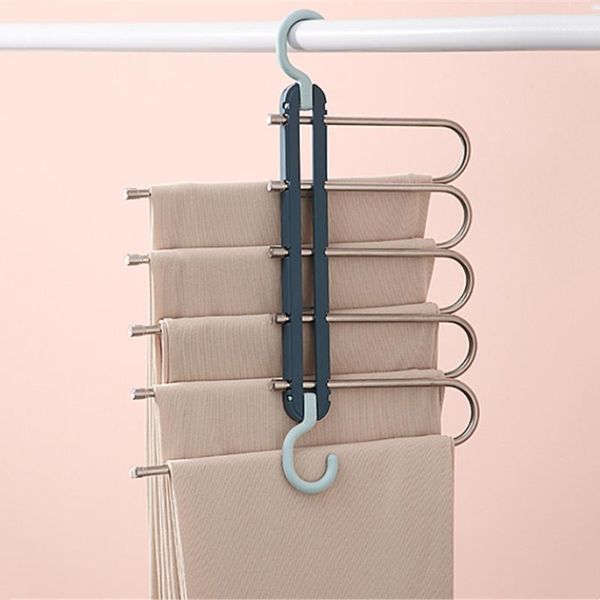 

hangers & racks magic pants rack flexible scarf storage shelves multi-layer wardrobe organizer multifunctional stainless steel lothes