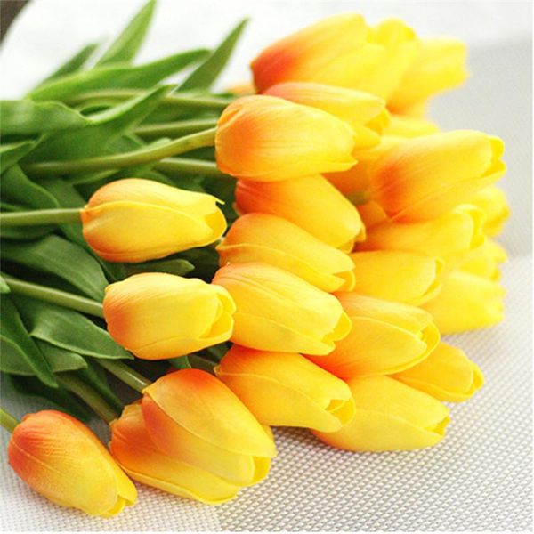

decorative flowers & wreaths 10pcs tulip artificial flower real touch bouquet fake for wedding decoration home garen decor