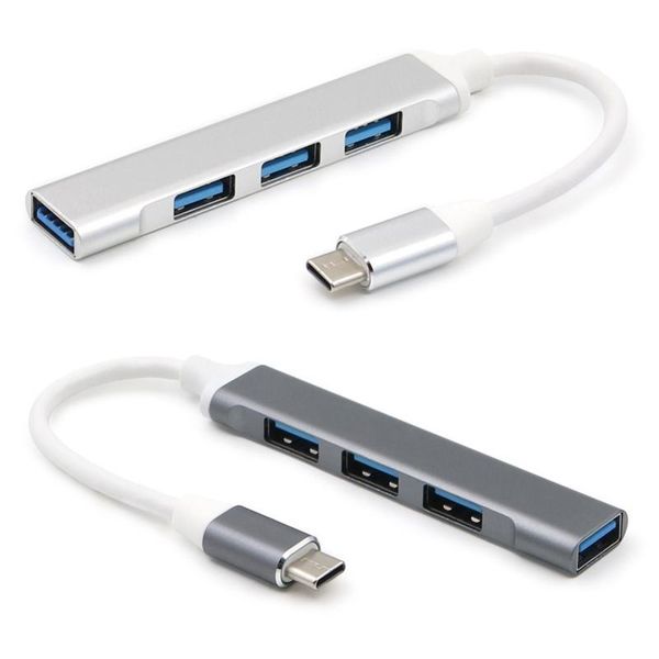 

universal metal usb c hub type to 3x 2.0 + 3.0 4 port splitter adapter for lappc computer mobile phone 103f hubs