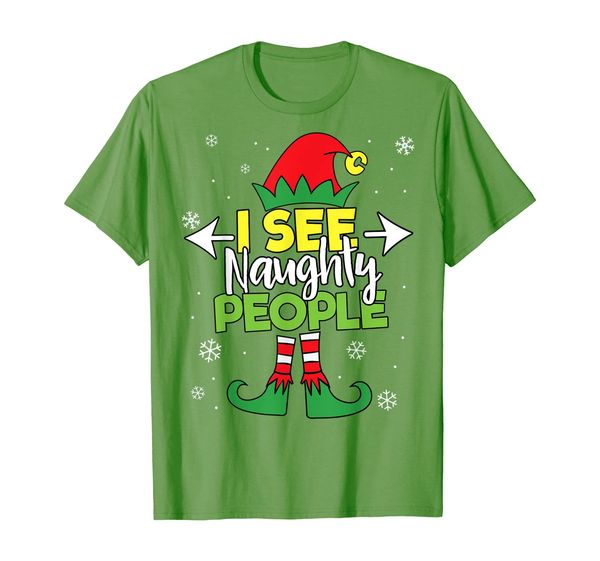 

I See Naughty People Shirt Matching Family Elf Costume Pjs T-Shirt, Mainly pictures