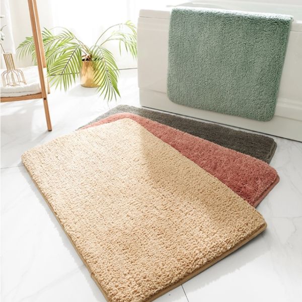 Banyo mat farklı renk klasik katı desen süper yumuşak emici banyo kapı mat yatak odası kaymaz banyo halı halı