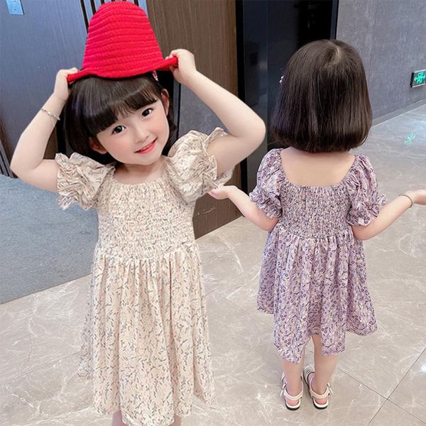 

toddler girls dress floral pattern for girl casual style children summer clothing girl's dresses, Red;yellow