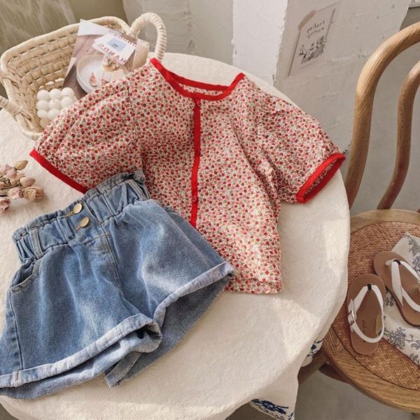 

summer tracksuit for kids short sleeve casual and shorts set girl's printed two pieces clothing sets children's suit, White