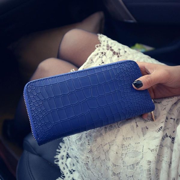 

wallets women clutch purses fashion stone long wallet leather bag card package multi-card holder coin monederos para mujer#y3, Red;black