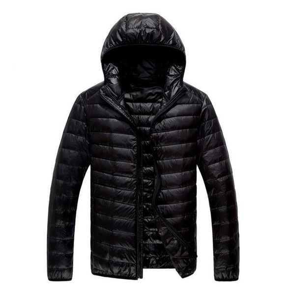 

men's jackets 2021 men hooded ultralight white duck down jacket warm line portable package pack, Black;brown
