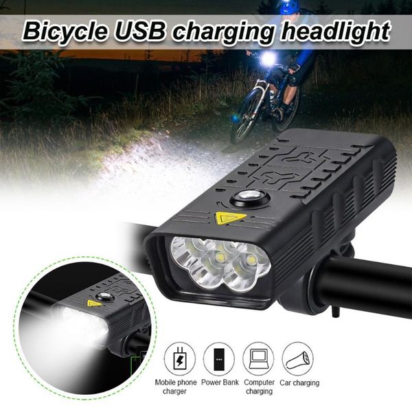 

bike lights 3.7v headlight rechargeable built-in battery ipx5 waterproof outdoor mtb road cycling accessories 4 led light modes