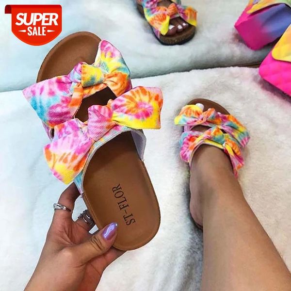 

gladiator sandals women shoes coloful bowknot flats slip on ladies open toe female women's footwear #e41x, Black