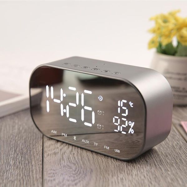 

desk & table clocks digital led clock multifunctional noiseless mirror display time / temperature electronic speaker
