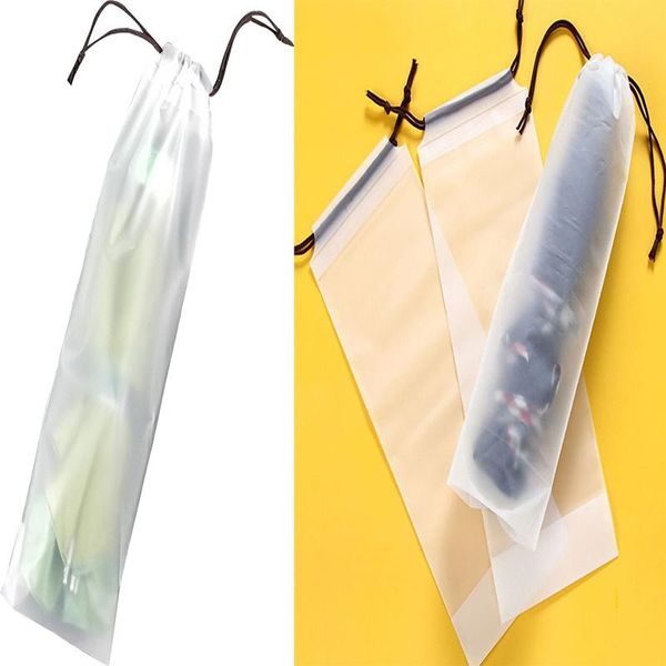 

storage bags 1/5/10pcs reusable umbrella bag 16 silk translucent plastic drawstring cover home organizer