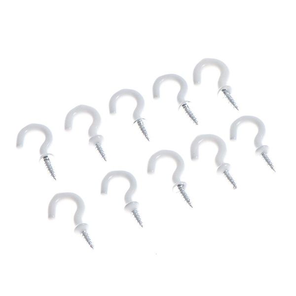

hooks & rails 10pcs white mug shouldered hanger cup heavy duty screw-in ceiling