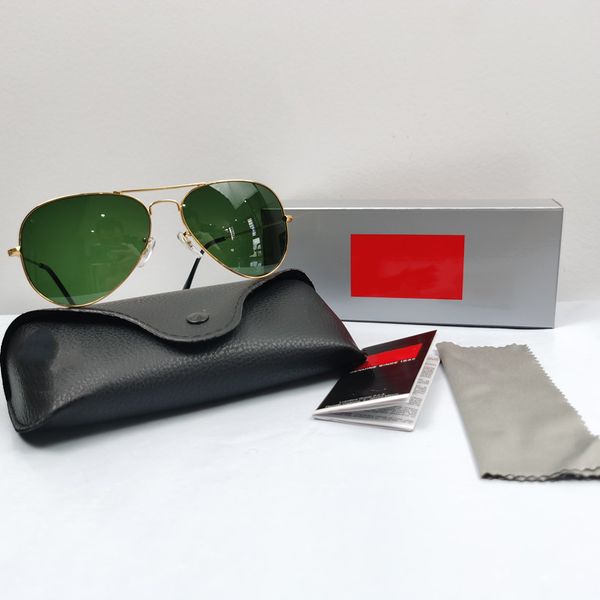 

designer sunglasses ladies classic aviator sunglasses men's brand uv400 metal frame spring hinge 3025, White;black