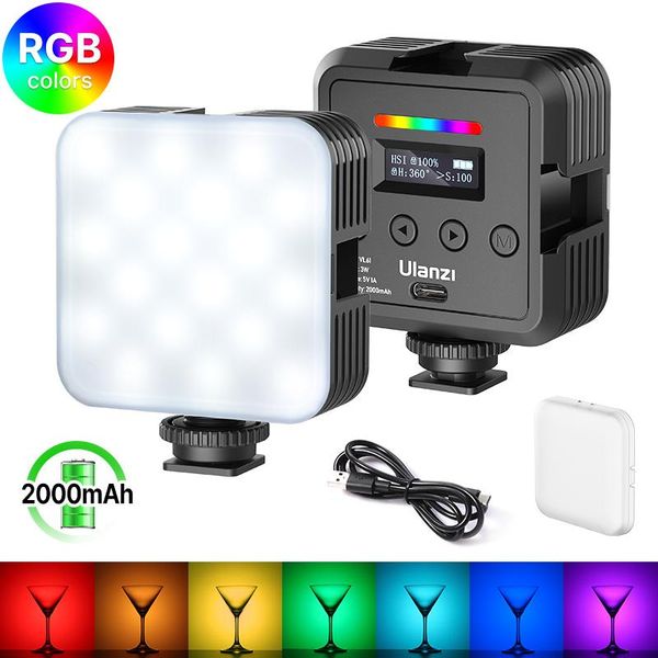 

flash heads ulanzi vl61 mini rgb video light 2500k-9000k dimmable camera led lamp with soft diffuser smartphone vlog fill