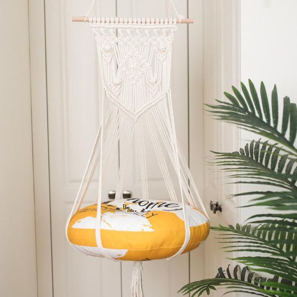 

cat beds & furniture 1pc comfortable and odorless bohemian handwoven pet nest hammock swing bed indoor outdoor wall hanging basket