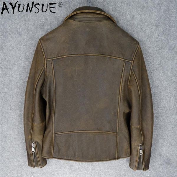 

men's leather & faux akoosun men jacket real cowhide 2021 clothing motorcycle autumn coat male luxury mens clothes hommes veste lxr506, Black