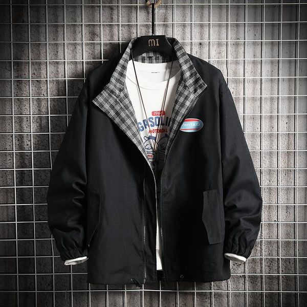 

men's jackets anszktn mens jacket men 2021 autumn khaki windbreaker coat korean style hip hop japanese streetwear harajuku for, Black;brown