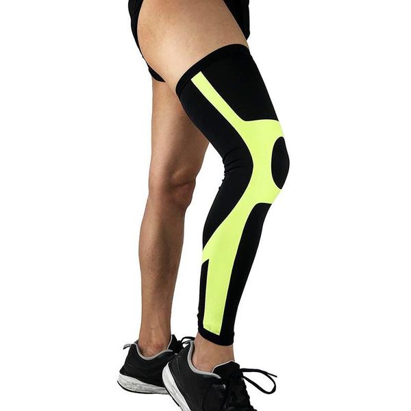 

1pc compression leg sleeve support cycling muscle pressure knee pad basketball football protector sports winter warmers elbow & pads, Black;gray