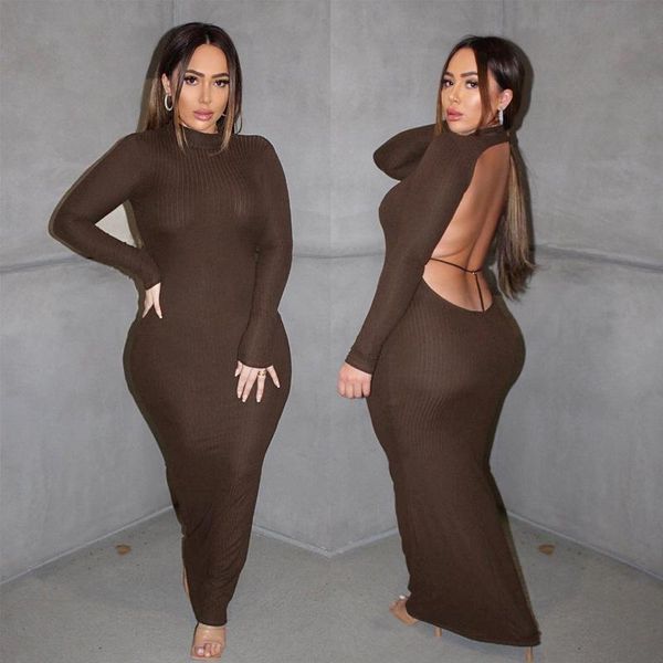 

casual dresses backless long sleeve spring summer clothes dress for women's vetement femme nice sukienka sundress vintage, Black;gray