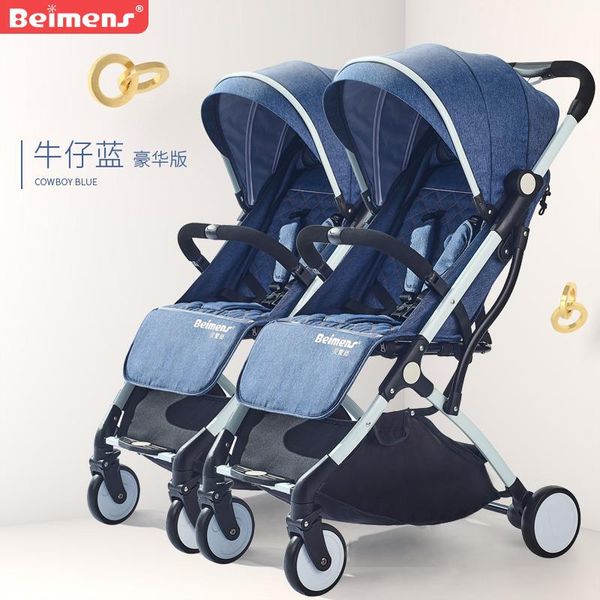 

strollers# twin baby stroller can sit and lie, be disassembled, ultra-light portable, folding carrito