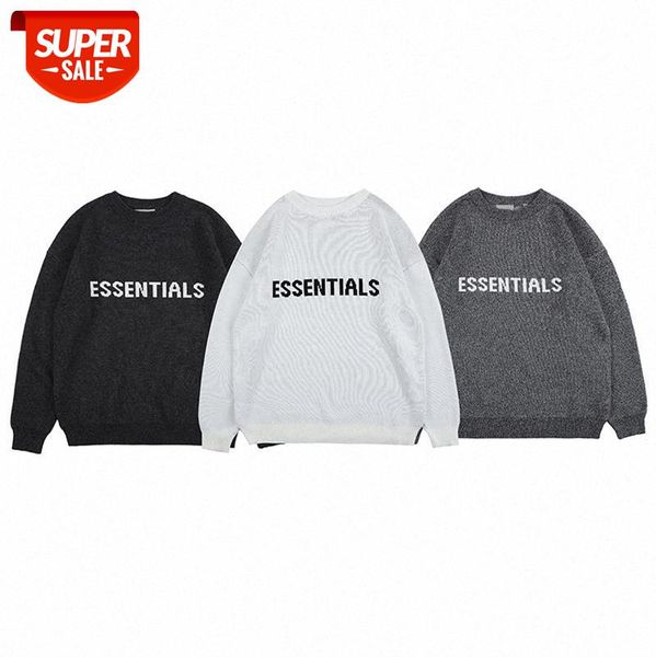 

nagri men's fog essentials sweater long sleeve loose wild temperament round neck #l01x, Black