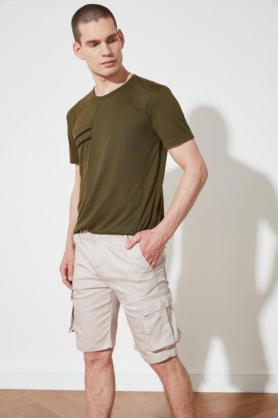 

men's shorts trendyol men 's cargo with pocket & bermuda tmnss21sr0620, White;black