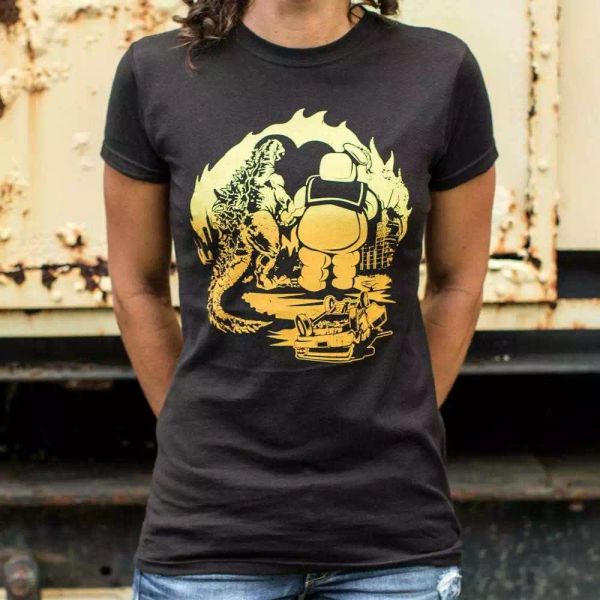 

a puft zilla moment t-shirt | women's short sleeve top, White;black
