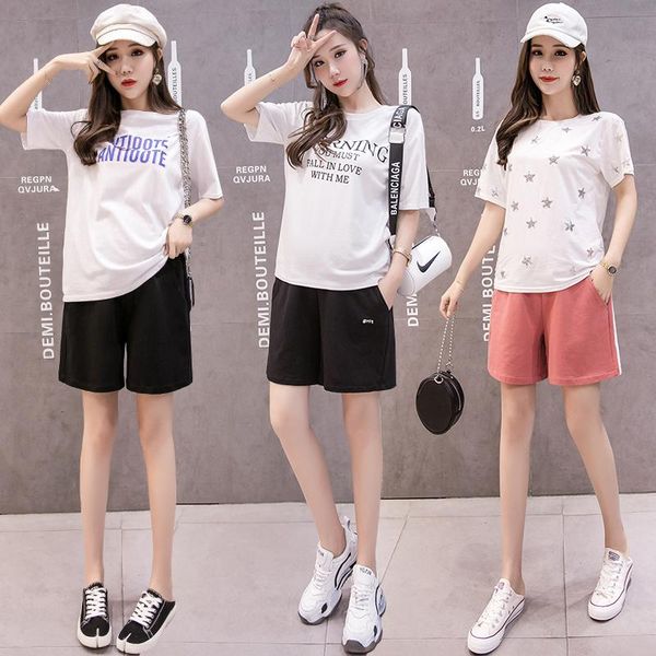 

maternity bottoms shorts female summer wear fashion leggings 5 minutes pure cotton sports pants, White