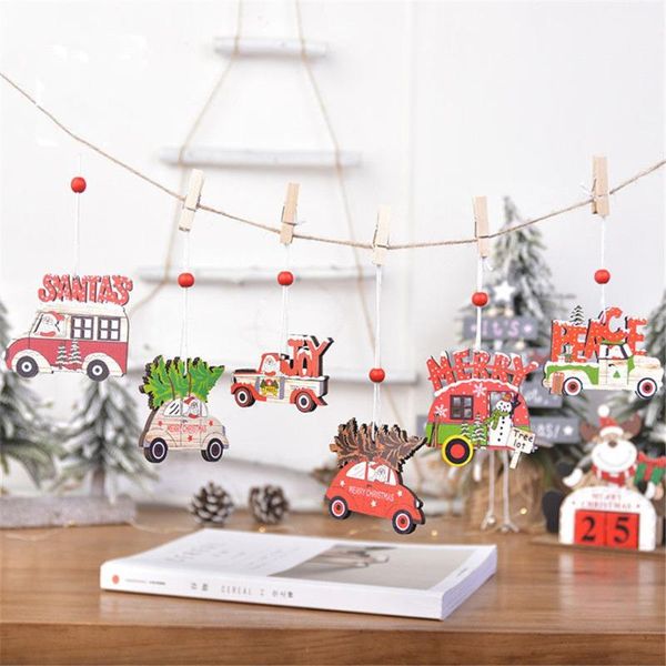 

christmas decorations creative decor drop ornaments pendant car wooden 3pcs/set