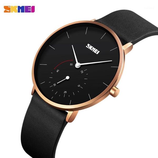 

simple japanese movement quartz men watches leather strap waterproof male clock relojes para hombre 9213 wristwatches, Slivery;brown