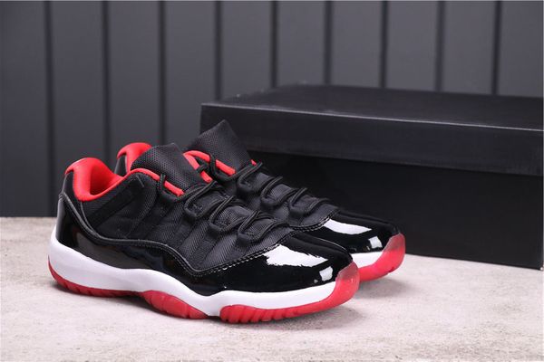 

shoes authentic jumpman 11s low cut bred black red basketball sport shoe