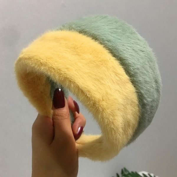 

hair accessories plush hoop imitation fur solid color winter simple wide-brimmed furry bands faux headband