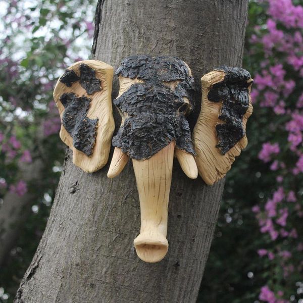 

garden decorations resin animal statue ornament handmade carsting elephant shaped decoration hanging home wall tree craft mjj88