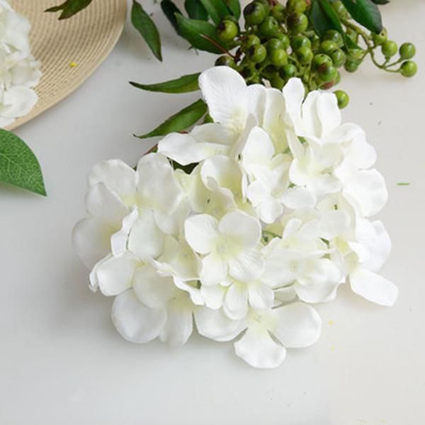 

decorative flowers & wreaths artificial hydrangea bouquet flower silk with stem for home wedding decoration gift moun777