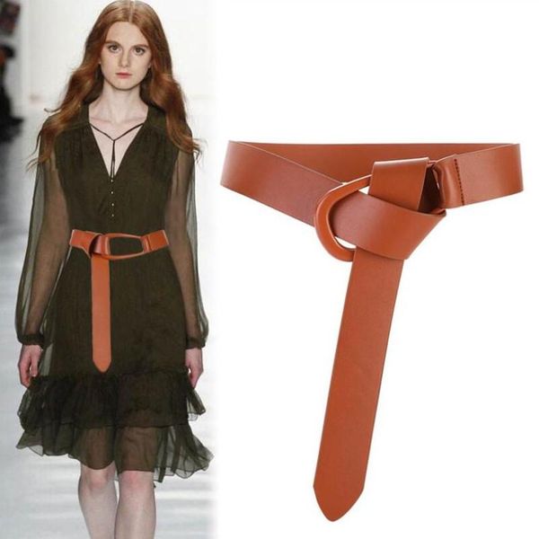

belts women soft real leather knotted strap belt luxury design waist beltsfemale fashion clothing waistbands accessories, Black;brown