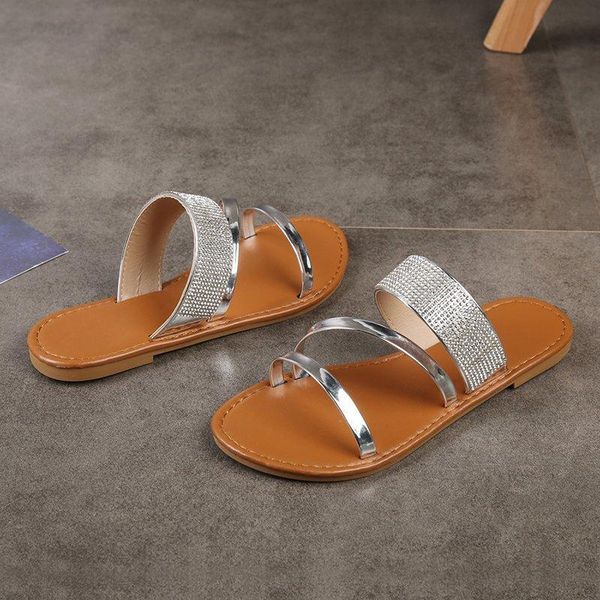 

slippers women 2021 ladies beach large size 40 41 42 43 w078, Black