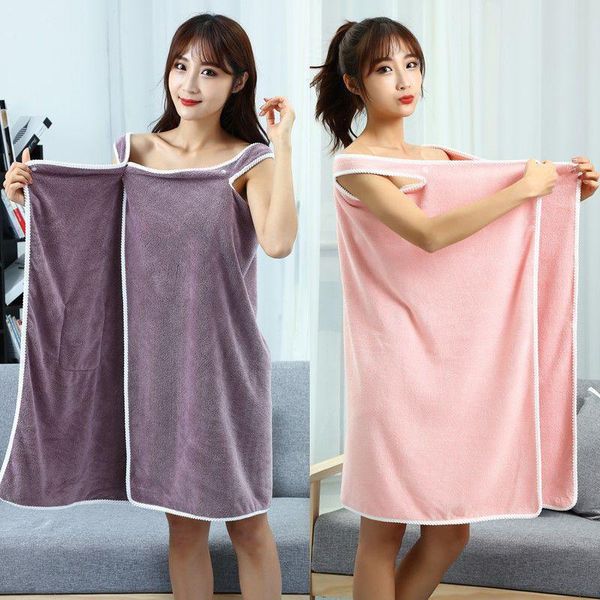 

women bath towel microfiber gown wearable soft absorbent chic bathrobe for home el