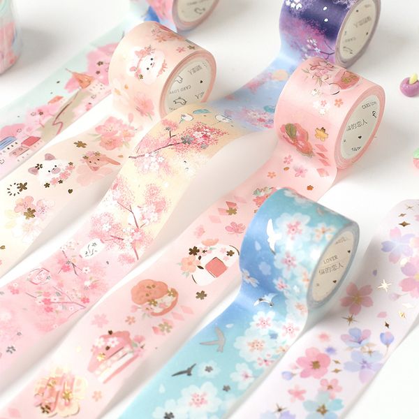 

Masking Washi Tape Japanese Sakura Cherry Blossom Floral DIY Decorative Sticker Adhesive Label for Scrapbooking Diary Book Album