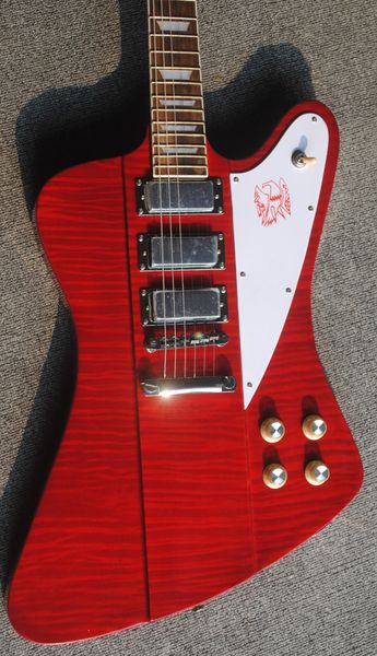 

custom electric guitar, red new big deal 2021, logo, color, wood, form