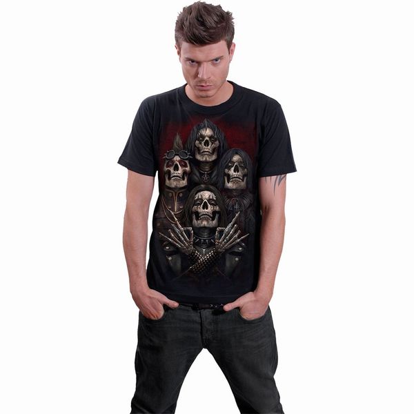 

skull men's 3d printed t-shirt visual impact party streetwear punk gothic round neck american muscle style short sleeve, White;black