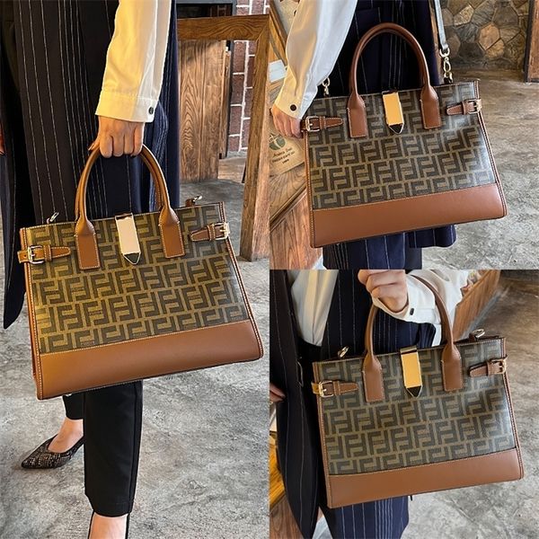 

outlet sale 80% off hong kong leather women's bag 2022 new fashion high-capacity commuter briefcase versatile one shoulder handbag 5csy