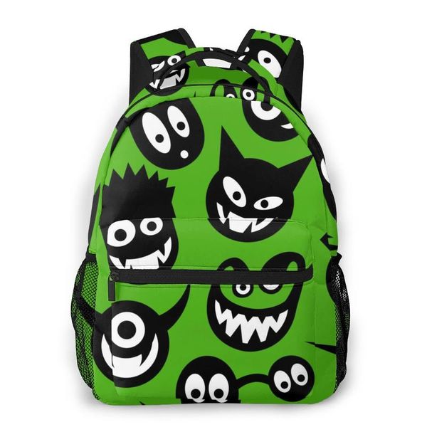 

backpack mountaineering funny monster heads shoulder bags backpacks