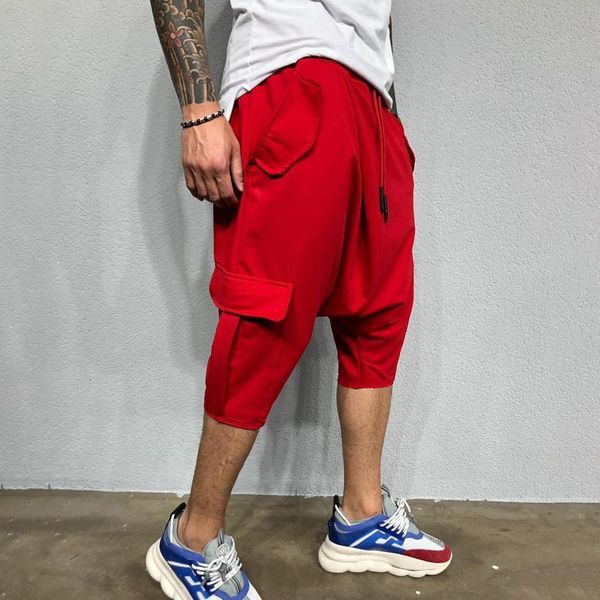 

men's shorts mens summer streetwear casual cargo man sweatpants fitness men cotton punk jogger short pants 5r3w, White;black