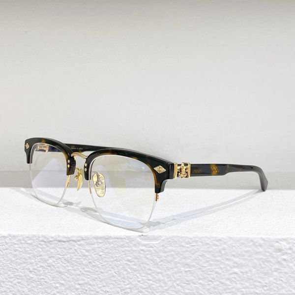 

eyeglasses frames luxury new popular retro men optical semi rimless glasses eva punk style designer square frame with leather box hd lens wo, Black