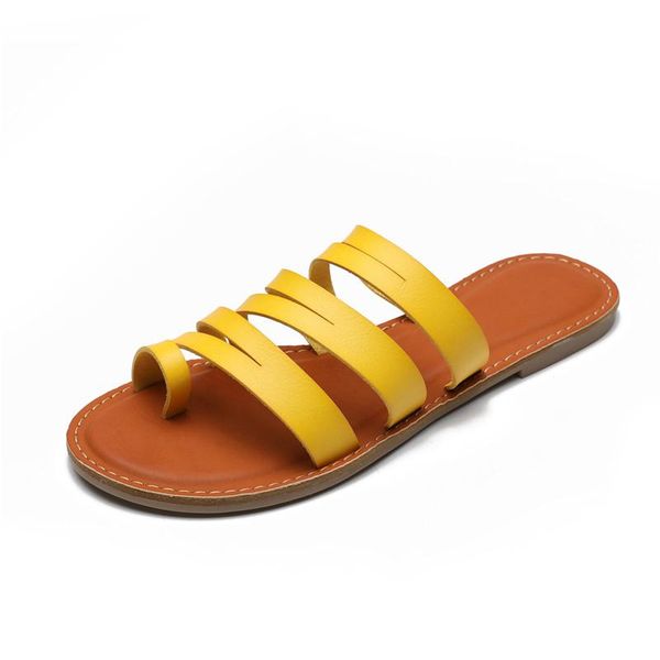 

slippers 2021 woman women casual slides summer outside flats clip foot ladies solid women's fashion beach shoes plus size 42, Black