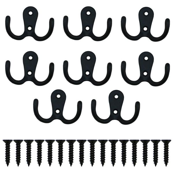 

hangers & racks 24 pcs 1 set household door hooks vintage hanger with screws (black)