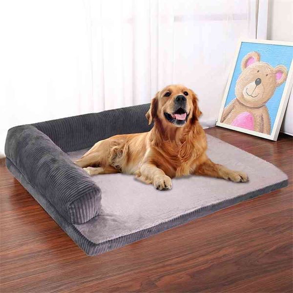 Cama cama macio animal de estimação gato cão sofá cama grande cão canil almofada tapete filhote de cachorro alemão pastor lm em forma de sofá para grandes cães pequenos 210401