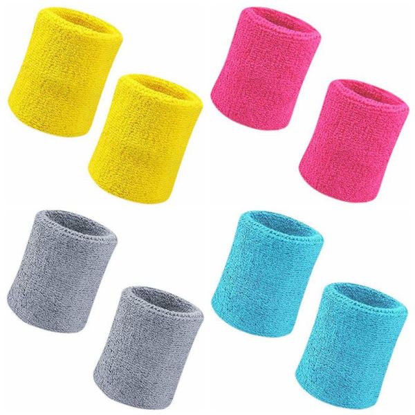 

wrist support 2pcs colorful basketball sports cotton sweat band sweatband wristband brace wraps guards for gym volleyball#p4, Black;red