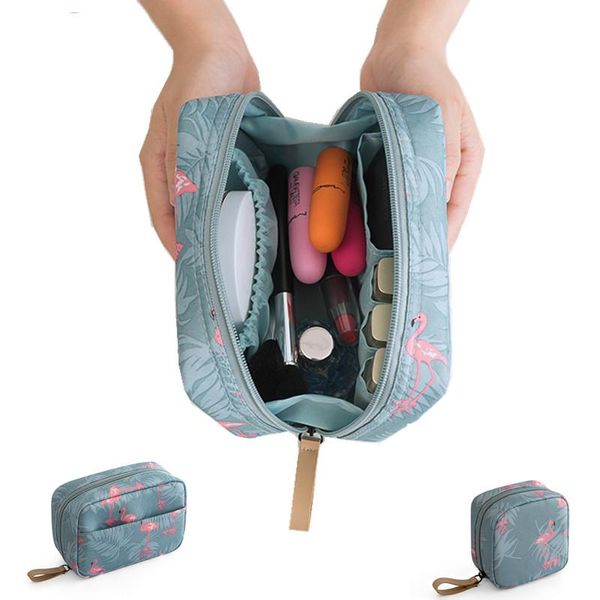 

women cosmetic bag flamingo portable storage lipstick makeup travel pouch sanitary napkins package organizer boxes & bins