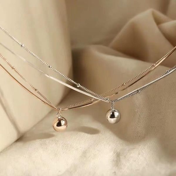

pendant necklaces miuoxion retro ball double layer necklace fashion personality punk party jewelry for women feature nmour charm gift all se, Silver