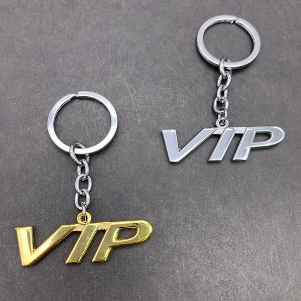 

keychains 10pcs vip letters key chain silver gold color metal keychain women car ring simple letter holder